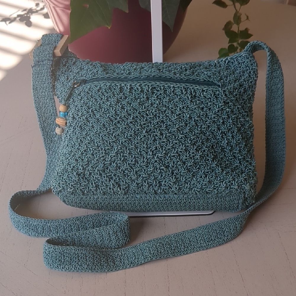 Liz Claiborne WomensCasualClassics TurquoiseCrocheted Purse Bag ❤️ - Picture 1 of 8